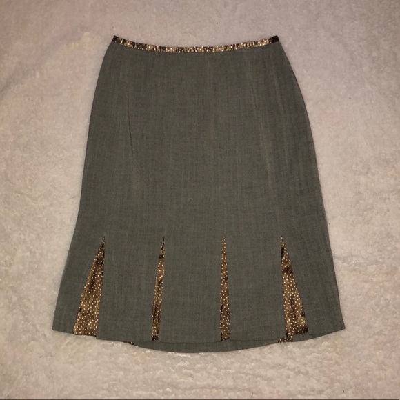 Chadwick's Skirt Herringbone Polka Dot Flare - Picture 2 of 4